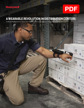 The cover of a Honeywell brochure titled "A Wearable Revolution in Distribution Centers."