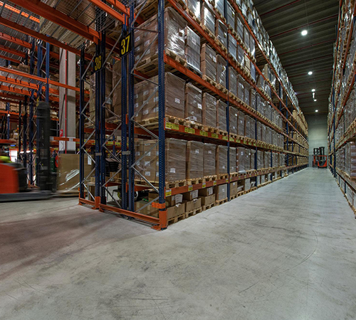 Wireless forklifts in a warehouse.