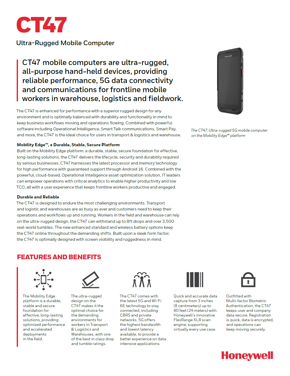Honeywell CT47 datasheet.